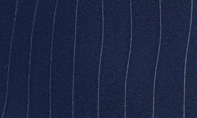 Shop Bardot Pinstripe Asymmetric Surplice Vest In Navy Stripe