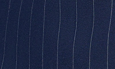 Bardot Asymmetric Pinstripe Overlap Vest In Navy Stripe