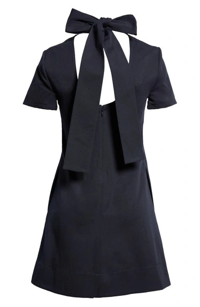 Shop Staud Ilana Short Sleeve Minidress In Navy