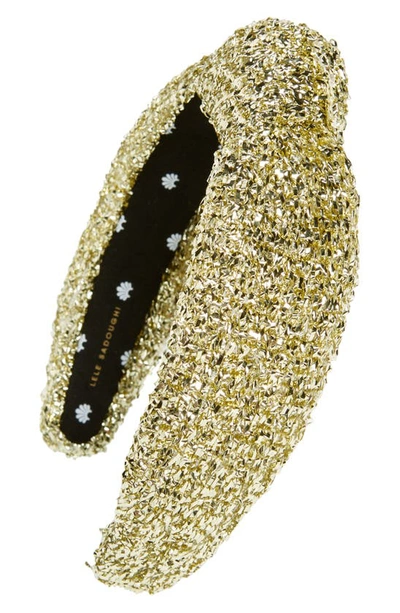 Shop Lele Sadoughi Tinsel Knotted Headband In Gold