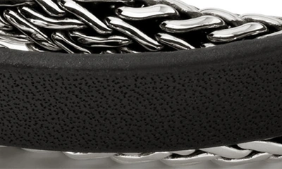 Shop John Hardy Icon Leather & Sterling Silver Wrap Bracelet In Black