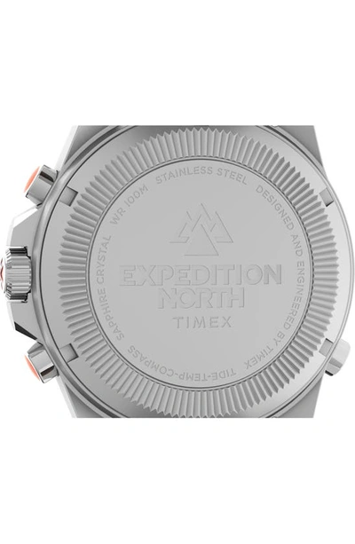 Timex North Tracker Tide Expedition Watch Bousson And Thermometer 43 Mm Ecological Leather Bracelet In Brown