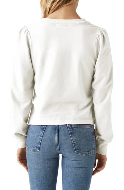 Shop Michael Stars Tam V-neck Cotton Sweatshirt In Chalk
