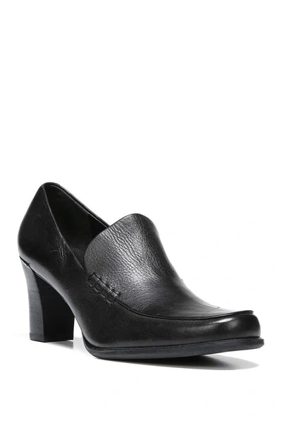 Shop Franco Sarto Nolan Block Heel Loafer In Black Calf