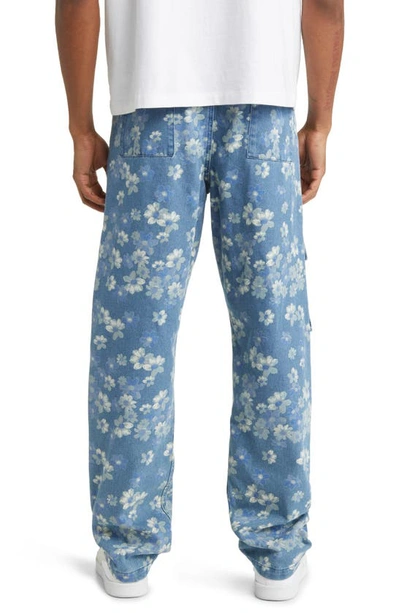PLEASURES PLEASURES GARDEN FLORAL DENIM CARGO PANTS 