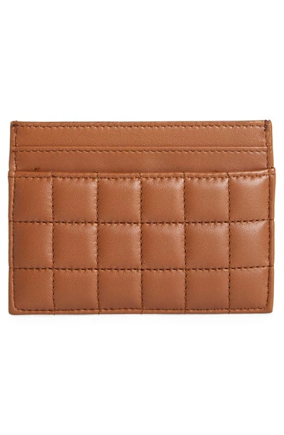 Shop Saint Laurent Matelassé Leather Card Case In Fox