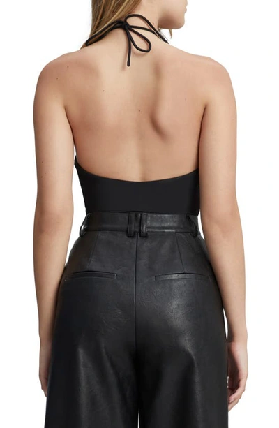 Shop Bardot Erika Rosette Halter Bodysuit In Black