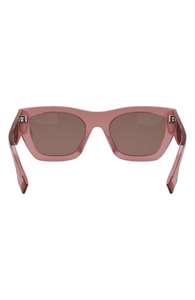 Shop Fendi Roma Rectangular Sunglasses In Shiny Pink / Bordeaux