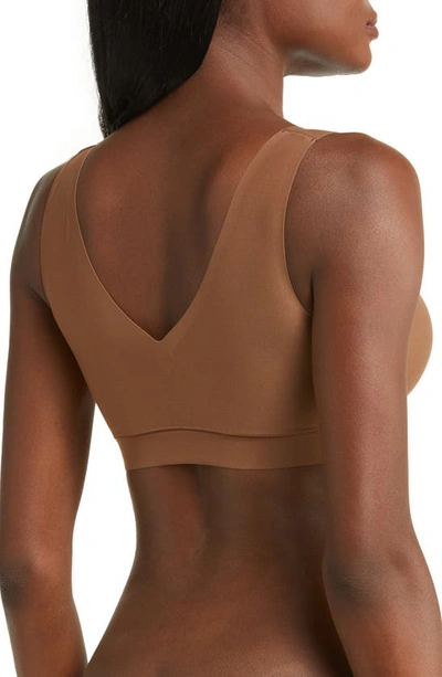 Chantelle Lingerie Soft Stretch Padded V-neck Bra In Cocoa