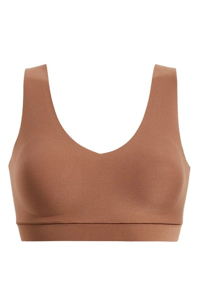 Shop Chantelle Lingerie Soft Stretch Padded V-neck Bralette In Cocoa