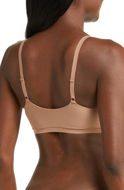 Shop Chantelle Lingerie Soft Stretch Scoop Padded Bralette In Coffee Latte