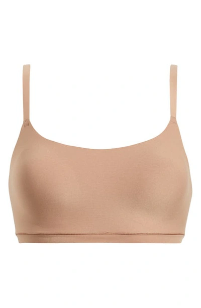 Shop Chantelle Lingerie Soft Stretch Scoop Padded Bralette In Coffee Latte