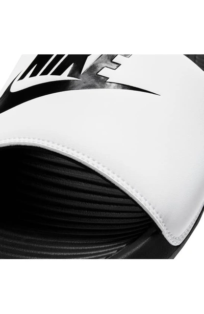 Shop Nike Victori One Sport Slide In Black/ Black/ White