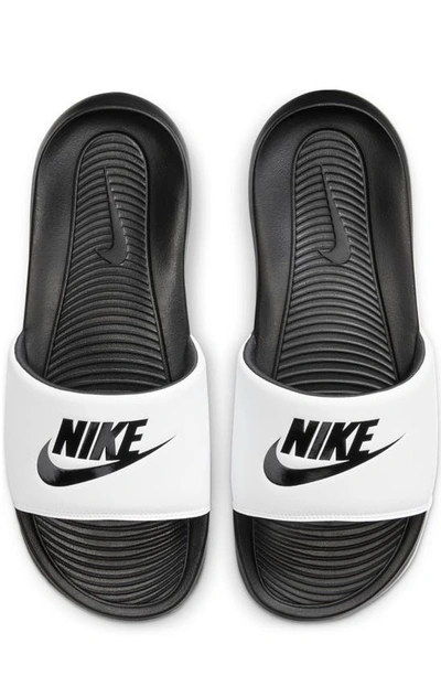 Shop Nike Victori One Sport Slide In Black/ Black/ White
