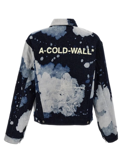 Shop A-cold-wall* 'bleached' Denim Jacket In Multicolor