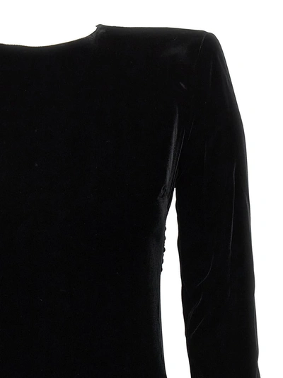 Shop Alexandre Vauthier Flounced Velvet Dress In Black