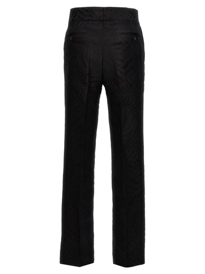 Bally Trousers Textured Fabric Pleated Front In Black