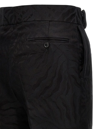 Bally Trousers Textured Fabric Pleated Front In Black