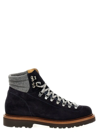 Shop Brunello Cucinelli 'mountain' Ankle Boots In Blue