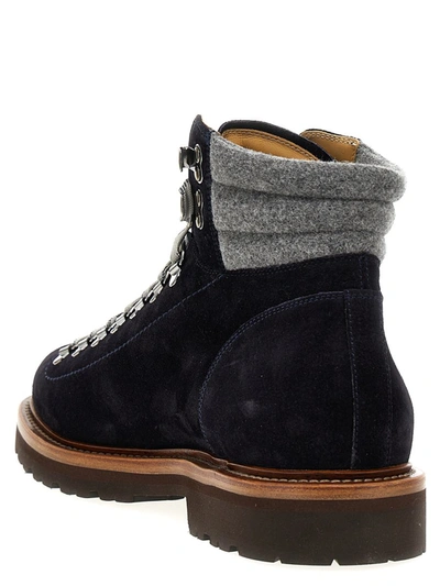 Shop Brunello Cucinelli 'mountain' Ankle Boots In Blue