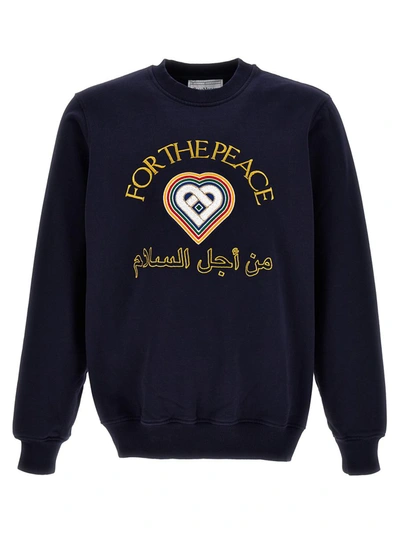 Shop Casablanca 'for The Peace Gold' Sweatshirt In Blue