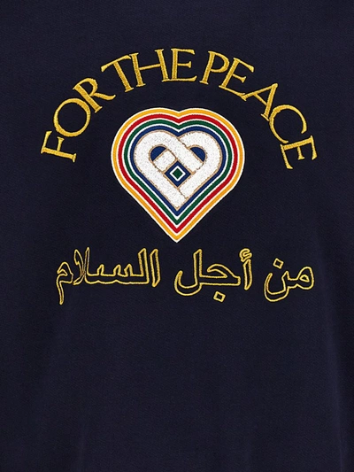 Shop Casablanca 'for The Peace Gold' Sweatshirt In Blue