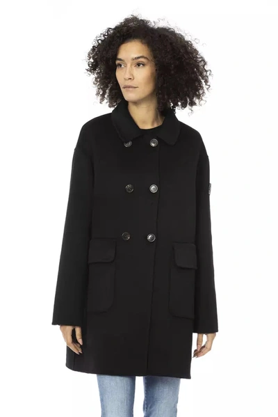 Shop Baldinini Trend Elegant Long Wool-blend Women's Coat In Black