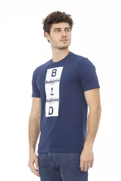 Shop Baldinini Trend Blue Cotton Men's T-shirt