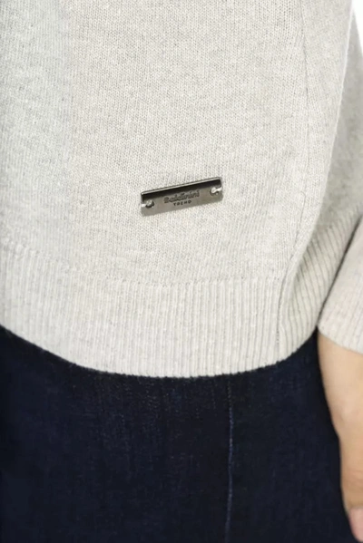 Shop Baldinini Trend Chic Gray Wool-blend Monogrammed Women's Sweater