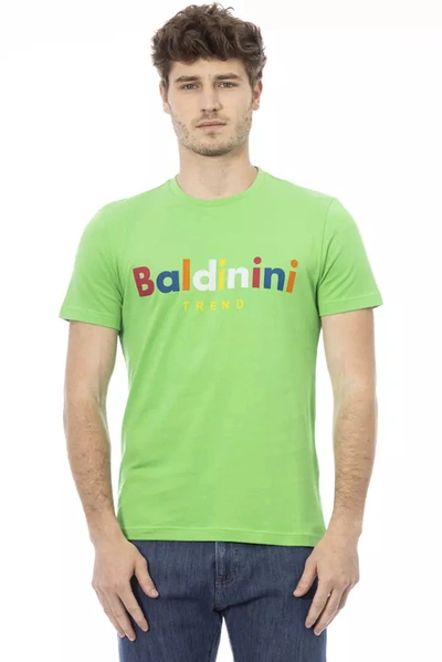Shop Baldinini Trend Green Cotton Men's T-shirt