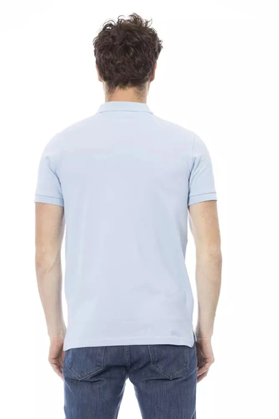 Shop Baldinini Trend Light Blue Cotton Polo Men's Shirt