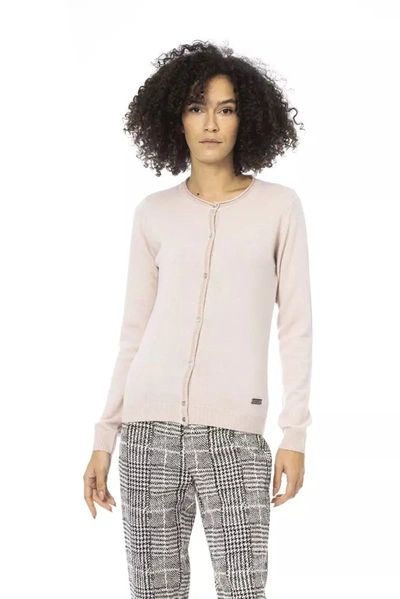 Shop Baldinini Trend Chic Pink Woollen Blend Long Sleeve Women's Shirt