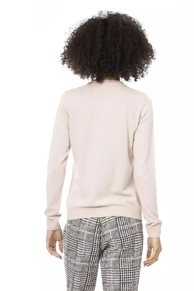 Shop Baldinini Trend Chic Pink Woollen Blend Long Sleeve Women's Shirt