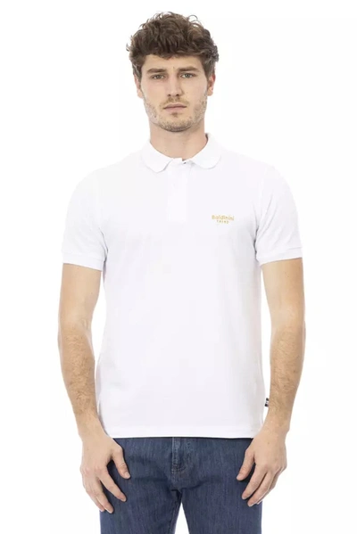 Shop Baldinini Trend White Cotton Polo Men's Shirt