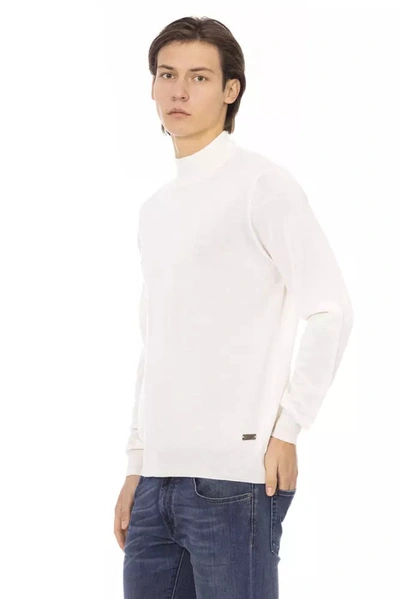 Shop Baldinini Trend Elegant White Turtleneck Men's Sweater