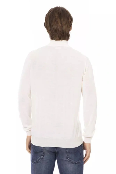 Shop Baldinini Trend Elegant White Turtleneck Men's Sweater