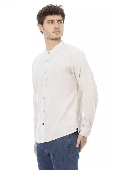 Shop Baldinini Trend White Rayon Men's Shirt