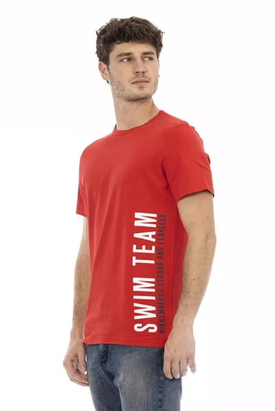 Shop Bikkembergs Vibrant Red Front Print Men's Tee