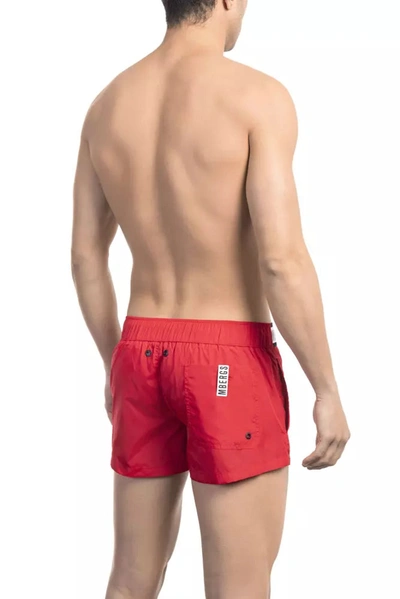 Shop Bikkembergs Red Polyamide Men's Swimwear
