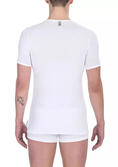 Shop Bikkembergs Elegant Crew Neck Cotton Men's Tee In White