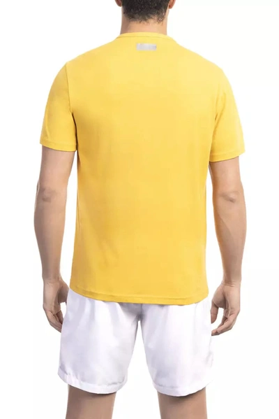 Shop Bikkembergs Sunny Yellow Cotton Tee With Back Logo Men's Detail