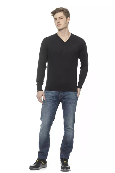 Shop Billionaire Italian Couture Elegant V-neck Cashmere Men's Sweater In Black