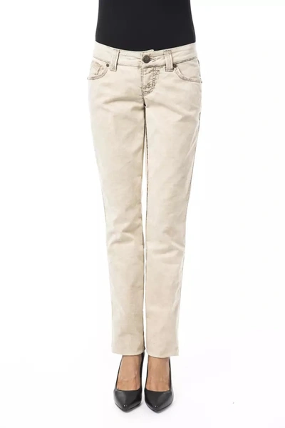 Shop Byblos Beige Cotton Jeans &amp; Women's Pant