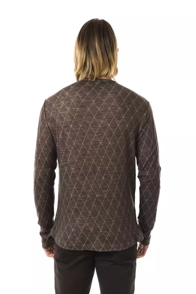 Shop Byblos Classic V-neck Patterned Sweater In Earthy Men's Brown