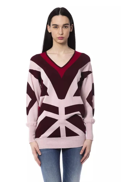 Shop Byblos Burgundy Oversized Wool V-neck Women's Sweater