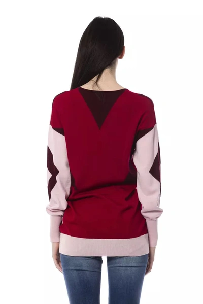 Shop Byblos Burgundy Oversized Wool V-neck Women's Sweater