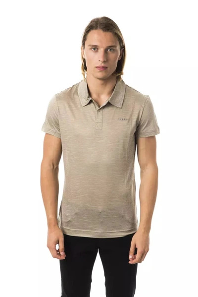 Shop Byblos Elegant Striped Embroidered Polo Men's Shirt In Gray