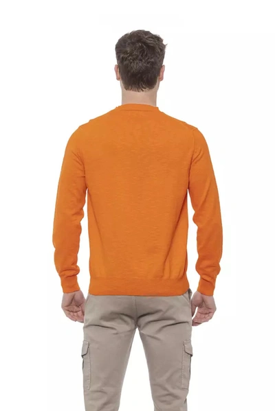 Shop Conte Of Florence Elegant Crewneck Cotton Sweater In Men's Orange