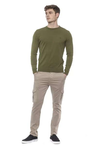 Shop Conte Of Florence Emerald Crewneck Cotton Sweater For Men's Men In Green