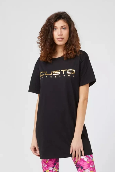Shop Custo Barcelona Chic Oversized Cotton Tee With Statement Front Women's Print In Black